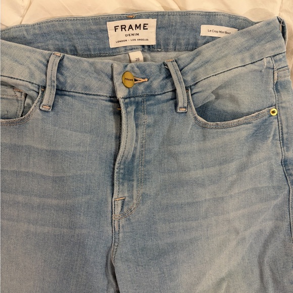 Frame Light Blue Distressed Women's Jeans Le Crop Mini Boot sz.28 - Picture 2 of 4